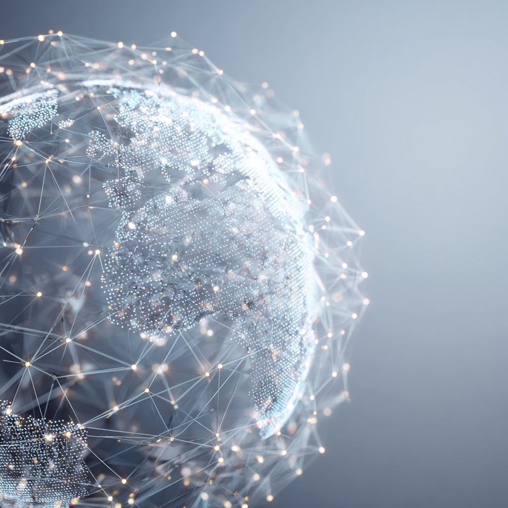 Web3を象徴するデジタル地球のイラスト